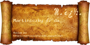 Martiniczky Éda névjegykártya